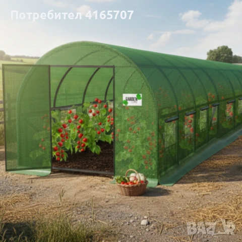Голяма оранжерия с иновативна врата с панти - комфорт и издръжливост, снимка 4 - Оранжерии - 53650577