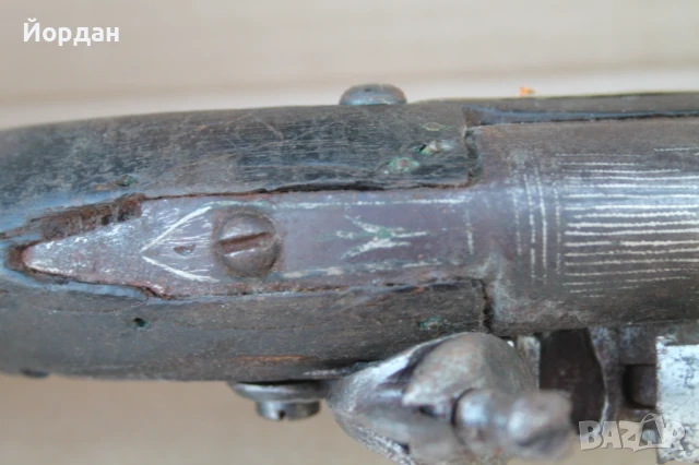 Стар кремъчен пистолет ''тромболон'', снимка 8 - Антикварни и старинни предмети - 51407934