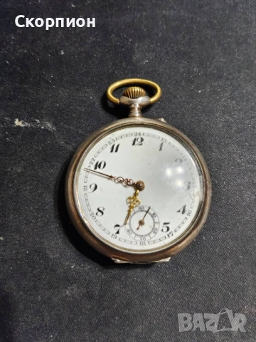 Швейцарски джобен часовник с посребрени капаци 1925г. - 10 РУБИНА