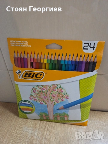 Чисто нов комплект от 24 цветни молива BIC Kids Evolution ECOlutions