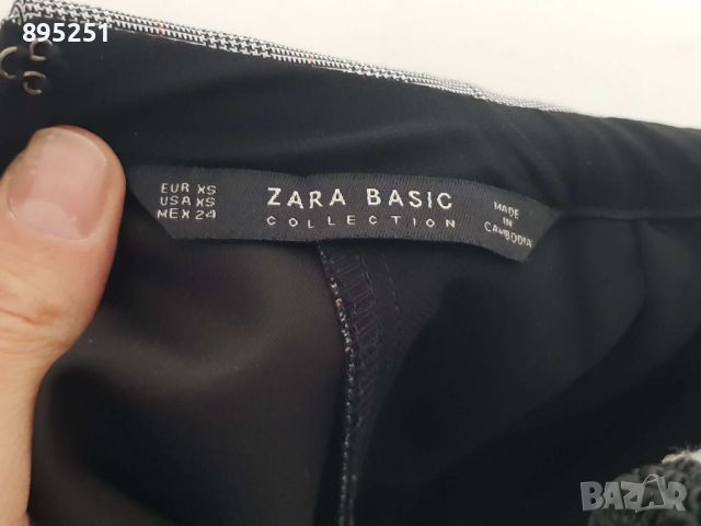 Карирана рокля с яка ZARA XS, снимка 4 - Рокли - 46776057