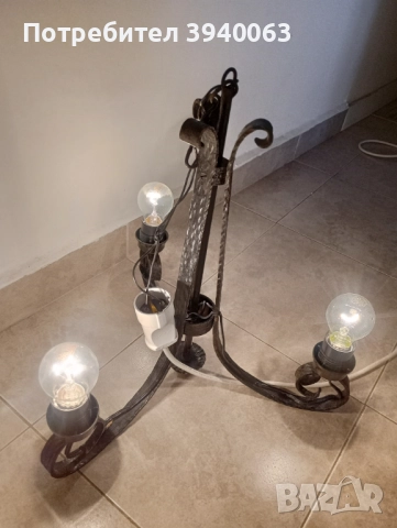 Стар полюлей от ковано желязо троен колекция, снимка 10 - Антикварни и старинни предмети - 50646181