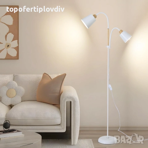 Подова лампа с лампа за четене,модерен винтидж дизайн