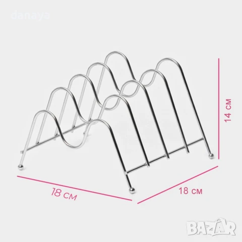 5850 Кухненска поставка за капаци на тенджери чинии органайзер с 4 отделения, снимка 3 - Органайзери - 50603343