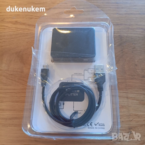 HDMI сплитер 1 вход/2 изхода – 4K дублиране на картина към два монитора едновременно, снимка 9 - Други - 53372485
