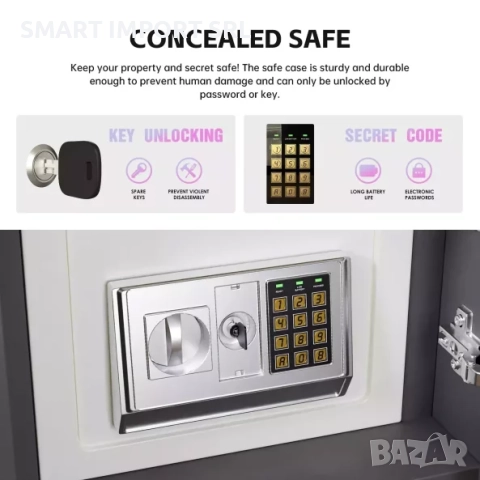 Интелигентно нощно шкафче Smart Heater, сейф, USB и Type-C, Bluetooth, зелен, снимка 2 - Шкафове - 51997783