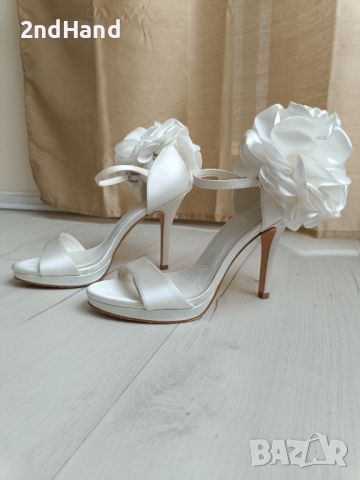 Официални сватбени обувки на висок ток р37, снимка 1 - Дамски обувки на ток - 45680858