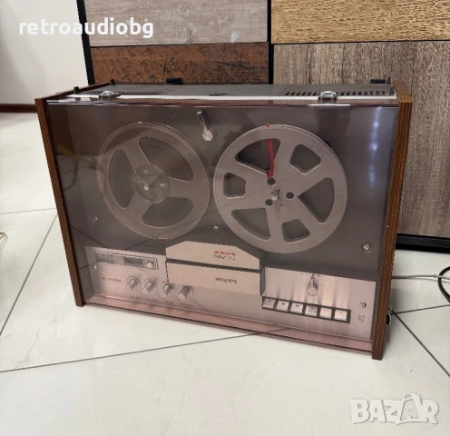 🔊Ретро ролков магнетофон PHILIPS 4404 + капак - след пълен рекап - напълно възстановен🔊, снимка 9 - Декове - 49941924