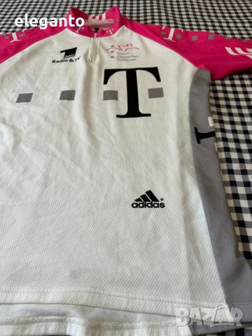 ADIDAS Telekom мъжко вело тениска 1/2 цип размер Л , снимка 5 - Тениски - 45094044