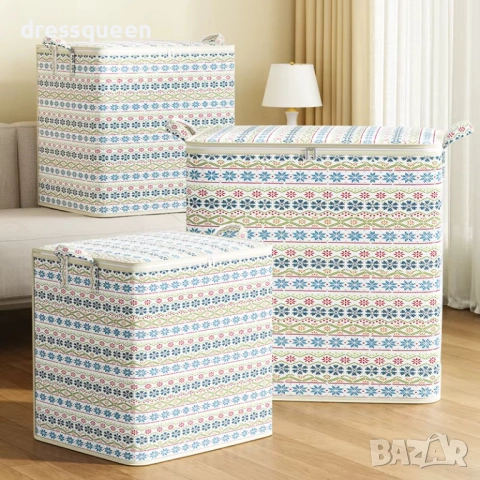 4867 Текстилен органайзер за дрехи и завивки със скандинавски мотиви – Стил и ред в дома, снимка 8 - Други стоки за дома - 53623088