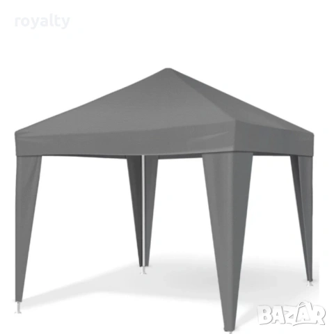 Сгъваема градинска шатра 3x3 м – Здрава метална конструкция, регулируема височина и защита от слънце, снимка 2 - Градински мебели, декорация  - 54125275