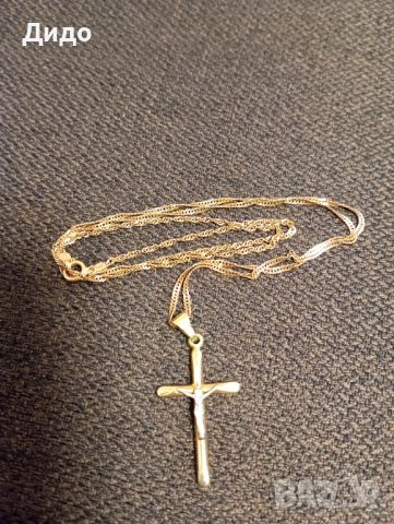 Златен синджир с кръстче, снимка 4 - Колиета, медальони, синджири - 46116822