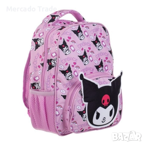 Ученическа раница в лилаво с 3D дизайн Kuromi, Различни видове, снимка 4 - Раници - 51621216