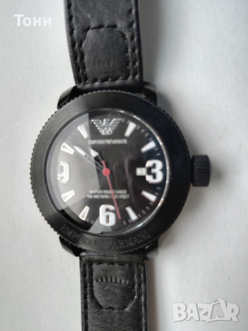 Мъжки кварцов аналогов часовник Armani Sport с гривна от телешка кожа AR5832, снимка 4 - Мъжки - 54013153