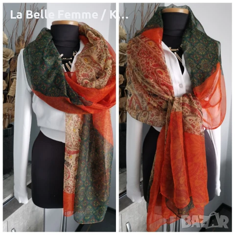 Шал от 100 % коприна, снимка 6 - Шалове - 50671502