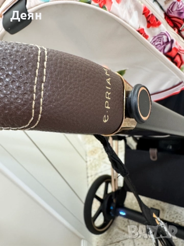  Бебешка количка Cybex Platinum E Priam 4 Rose Gold Spring Blossom Light, снимка 7 - Детски колички - 51809056