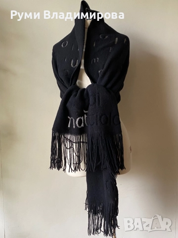 Черен шал Gai Mattiolo/ голям шал тип одеало