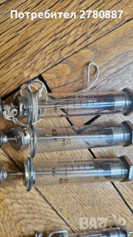 Ретро стъклени спринцовки 15 броя 10 мл, 2мл, 1мл, снимка 2 - Медицински консумативи - 53352209