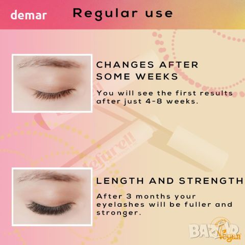 LEFURELL Eyelash Growth Серум за мигли, по-дълги, плътни и по-здрави мигли, без хормони, веган, 3 мл, снимка 3 - Козметика за лице - 45782397