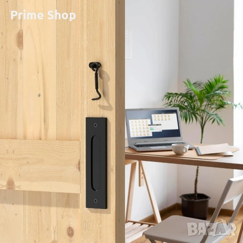 Двойни дръжки за плъзгащи врати, въглеродна стомана, 30 см, черни , снимка 4 - Железария - 53744401