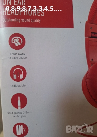 слушалки с функция микрофон Silver Crest червени, снимка 3 - Слушалки и портативни колонки - 52718780