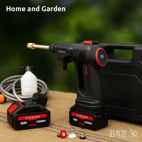 Акумулаторна водоструйка 24V – Пистолет за миене с LCD дисплей и 4 режима, снимка 3 - Аксесоари и консумативи - 53916307