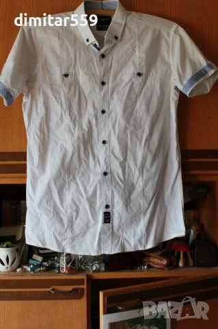 Риза мъжка със къс ръкав елегантна
