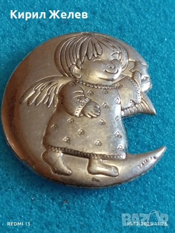 Сребърно бижу АНГЕЛЧЕ в ЛУНА много красив стилен дизайн 52442, снимка 4 - Колиета, медальони, синджири - 52719166