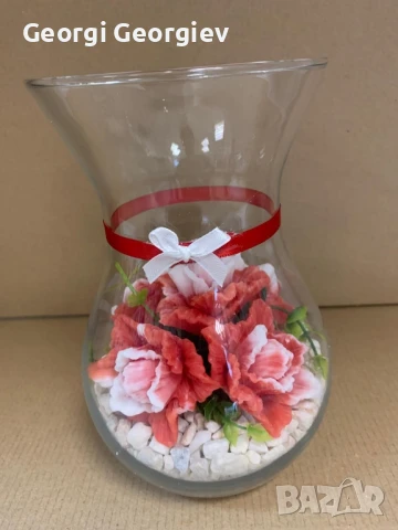 цветя изработени с глицеринов ароматен сапун , снимка 4 - Декорация за дома - 50502510