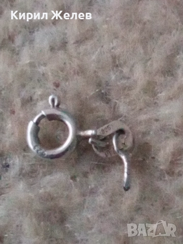 Сребърна карабинка закопчалка 51096, снимка 5 - Колиета, медальони, синджири - 52339201