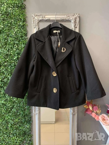 ⭐️Къси дамски палта с хастар и красива брошка , снимка 2 - Якета - 52019047