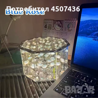 Ръчно изработена 3-Д LED нощна лампа с Рози, Направи си сам домашен декор, снимка 13 - Настолни лампи - 50813476