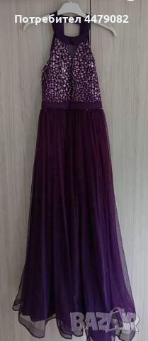 Детска рокля, тъмно лилава 