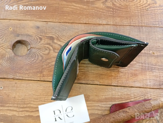 Ръчно изработен мъжки кожен портфейл , снимка 3 - Портфейли, портмонета - 52050088