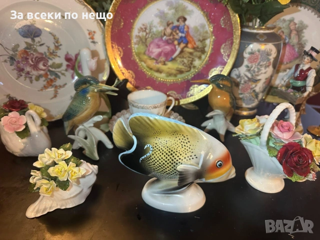 Hollohaza Hungary  Handpainted Porcelain Fish “ Рибата” Код P2257, снимка 6 - Антикварни и старинни предмети - 54241587