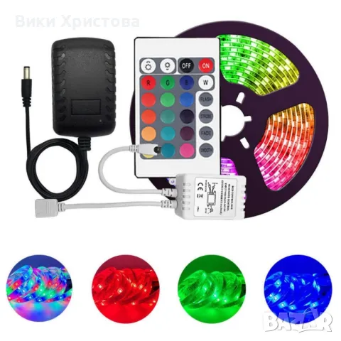 лента RGB LED диоди, снимка 2 - Лед осветление - 47872356