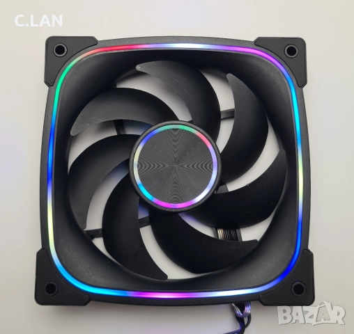 ARGB FAN PWM/Вентилатор 120x120x25/Normal/Reverse BK-no brand, снимка 6 - Други - 52535350