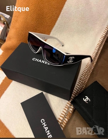 очила с черен обикновен калъф и ув защита chanel 