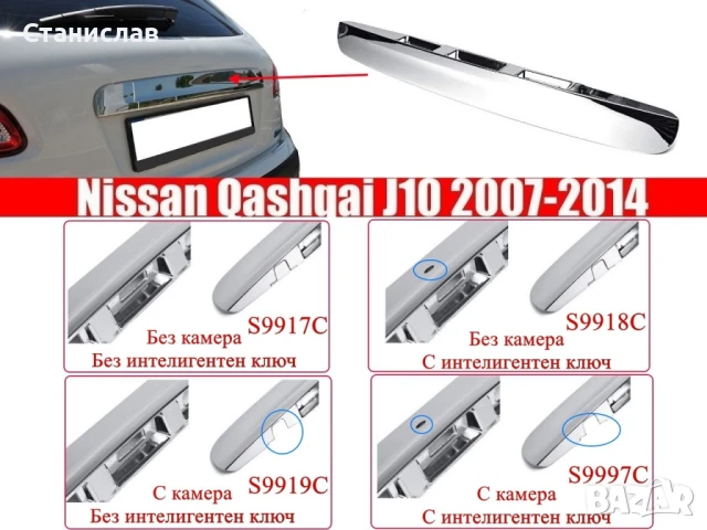 Дръжка (лайстна) за багажник на Nissan Qashqai J10, снимка 2 - Части - 50627422