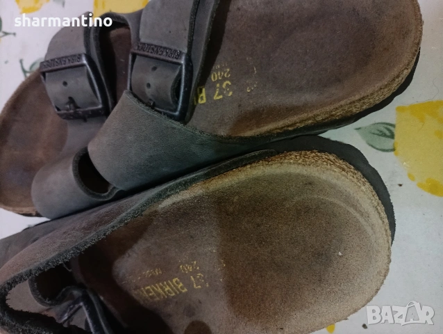 Birkenstock N 37 Germany кожени чехли , снимка 4 - Чехли - 53357254