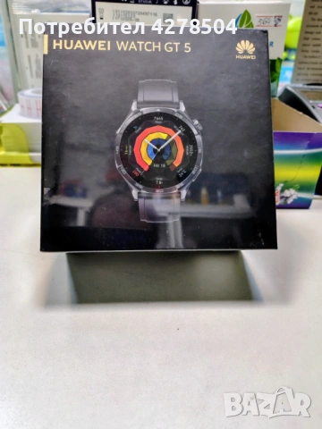 Продавам часовник Huawei GT 5-46 mm BLACK RUBBER
