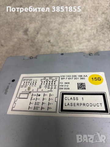 VW RCD 310 Blaupunkt 1K0035186AA, снимка 3 - Части - 53852769