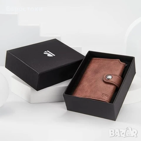 Мъжки портфейл BEWMER v2 Slim от изкуствена кожа с RFID защита и антиклониране - Калъф за кредитни , снимка 1