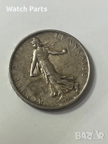 Сребърна монета 5 Francs 1960, снимка 2 - Нумизматика и бонистика - 53004813