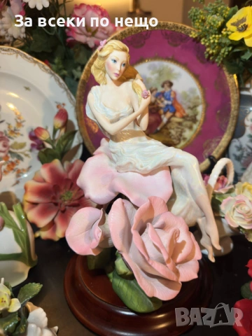 Franklin Mint Sculpture Figurine “Lady Rose” художник Jegou изработена през 1988 Код P2169, снимка 10 - Антикварни и старинни предмети - 54168083