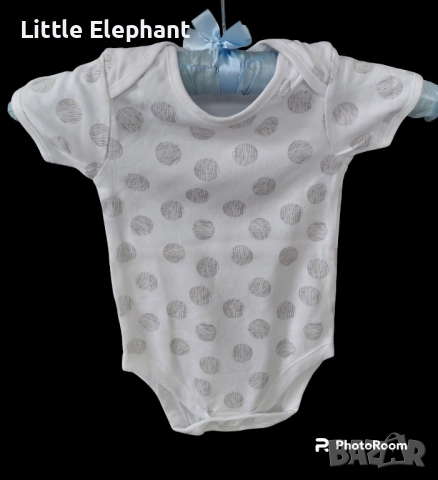 Боди с къс ръкав за 18-24 мес мом големи сиви точки,колекция"Points",Англия/ново