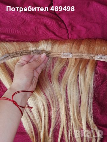 100%естествена коса на треси, с клипси, снимка 7 - Аксесоари за коса - 45591007