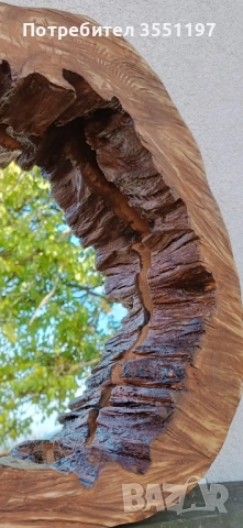 ОГЛЕДАЛО с рамка от дънер с жив вътрешен и външен ръб, снимка 5 - Огледала - 49495693