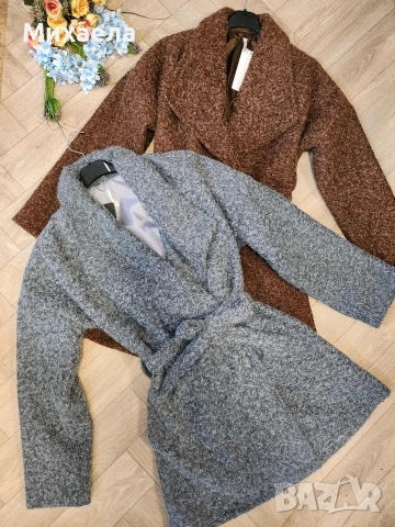 Дамско палто - черно и сиво - 65 лв., снимка 2 - Палта, манта - 52735615