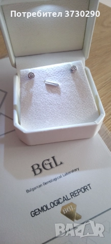 Диамантени обеци 18к бяло злато 